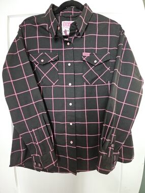 Dixxon Black & Pink Windowpane Flannel Shirt